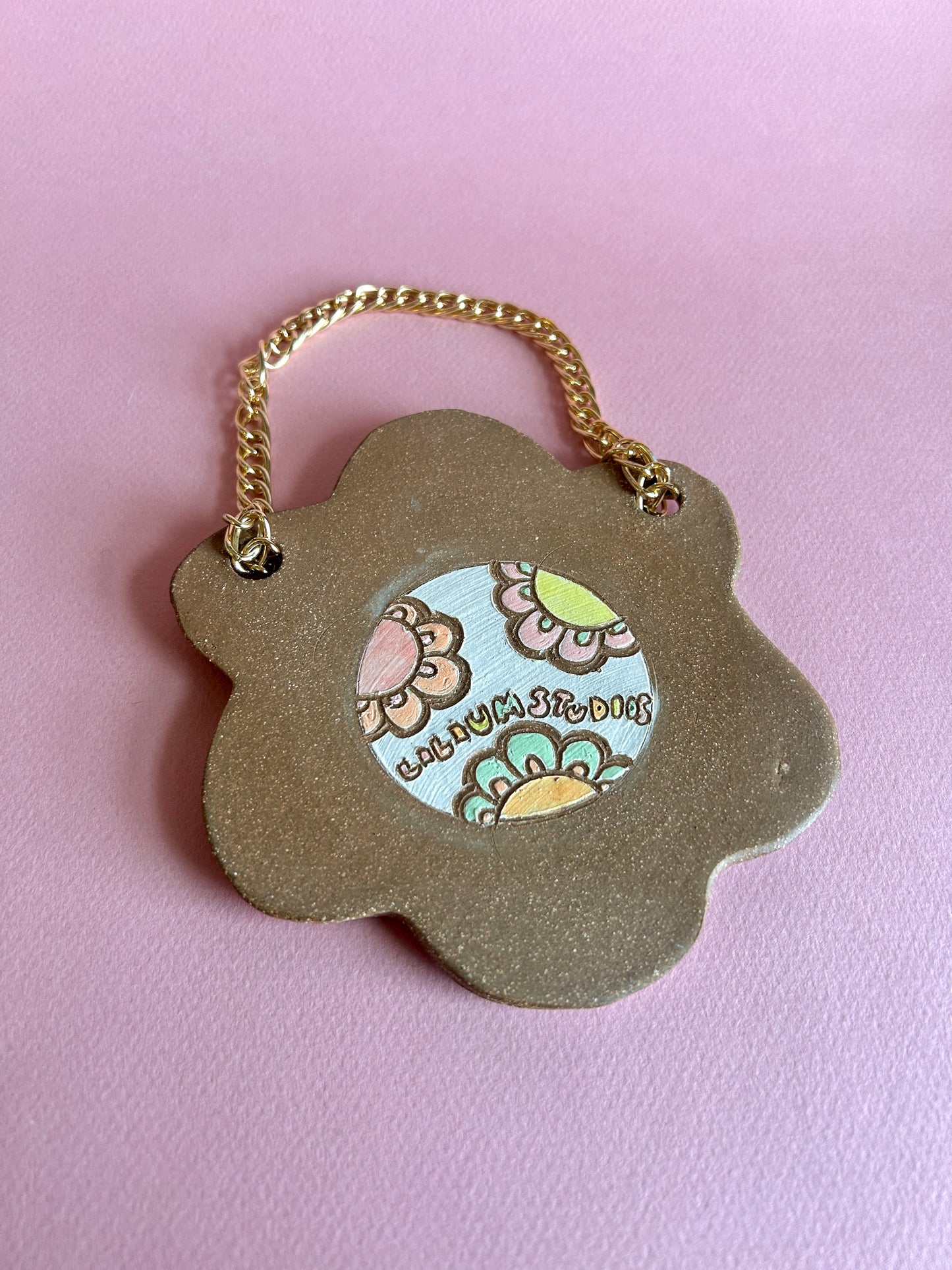 Mini Hanging Mirror - Flower Power