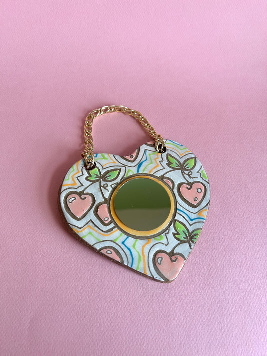 Mini Hanging Mirror - Cherry Love (Pink)