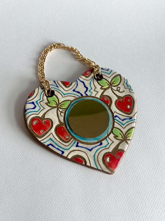 Mini Hanging Mirror - Cherry Love (Red)