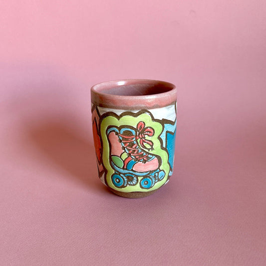 Pink Skate Away Tumbler