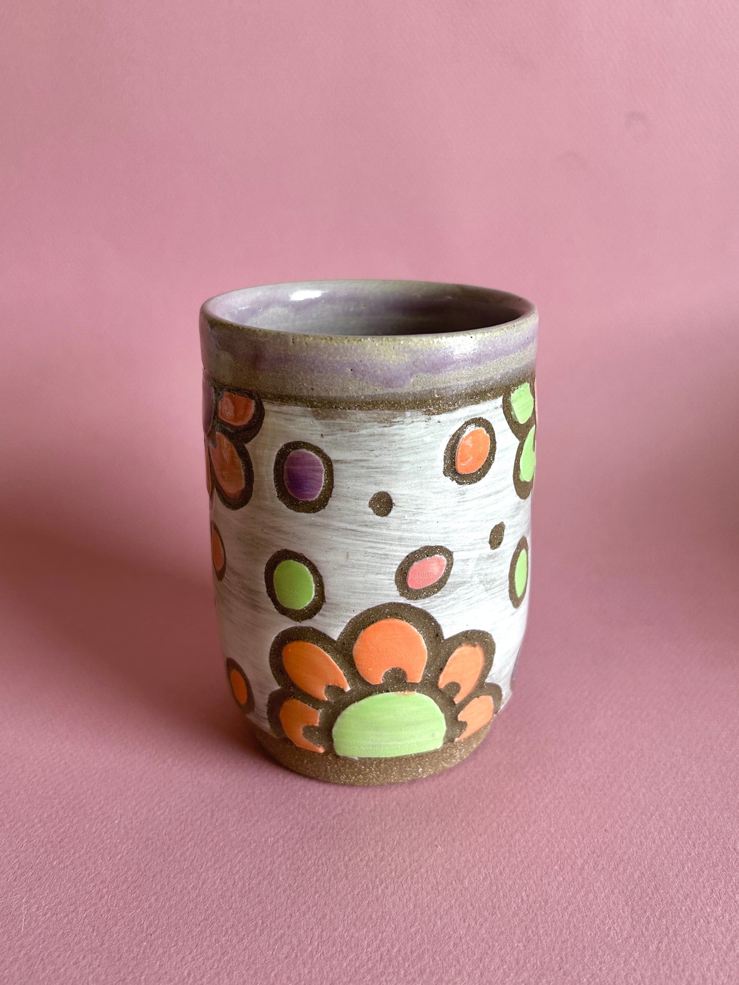 Polka Dot Flower Tumbler
