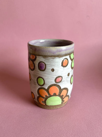 Polka Dot Flower Tumbler