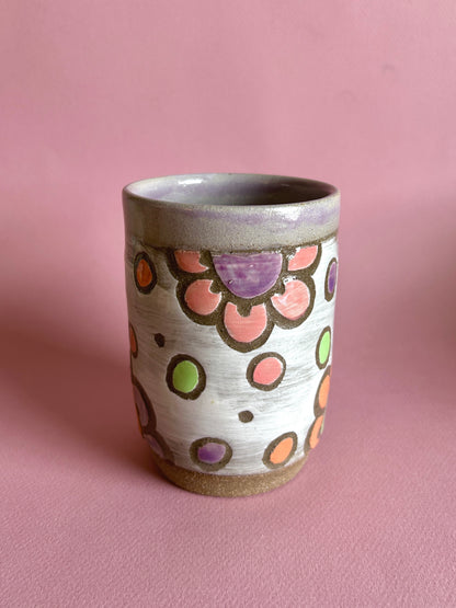Polka Dot Flower Tumbler