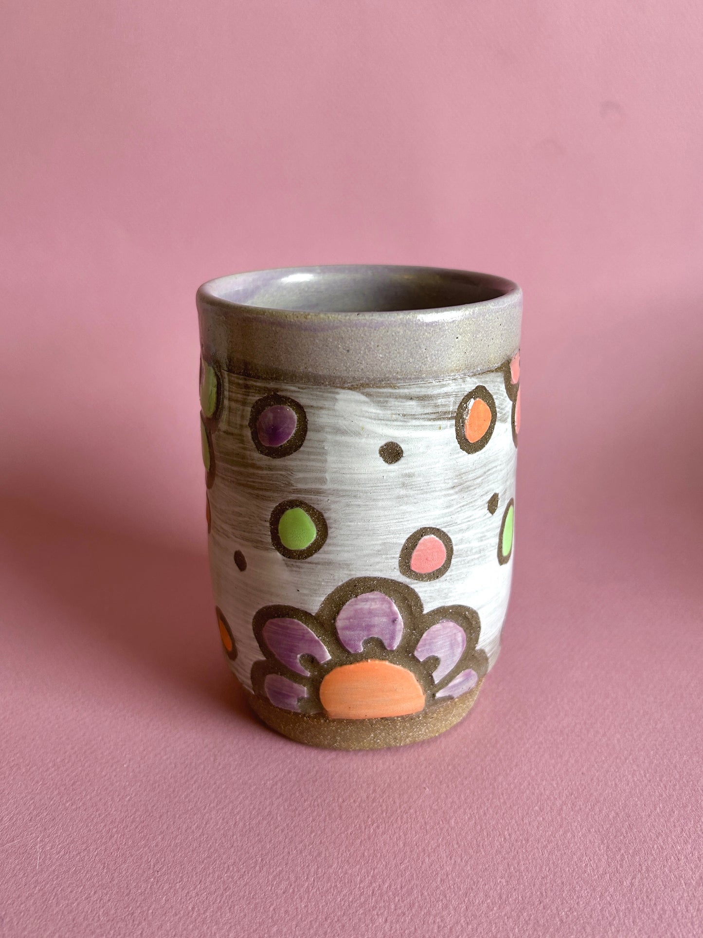 Polka Dot Flower Tumbler
